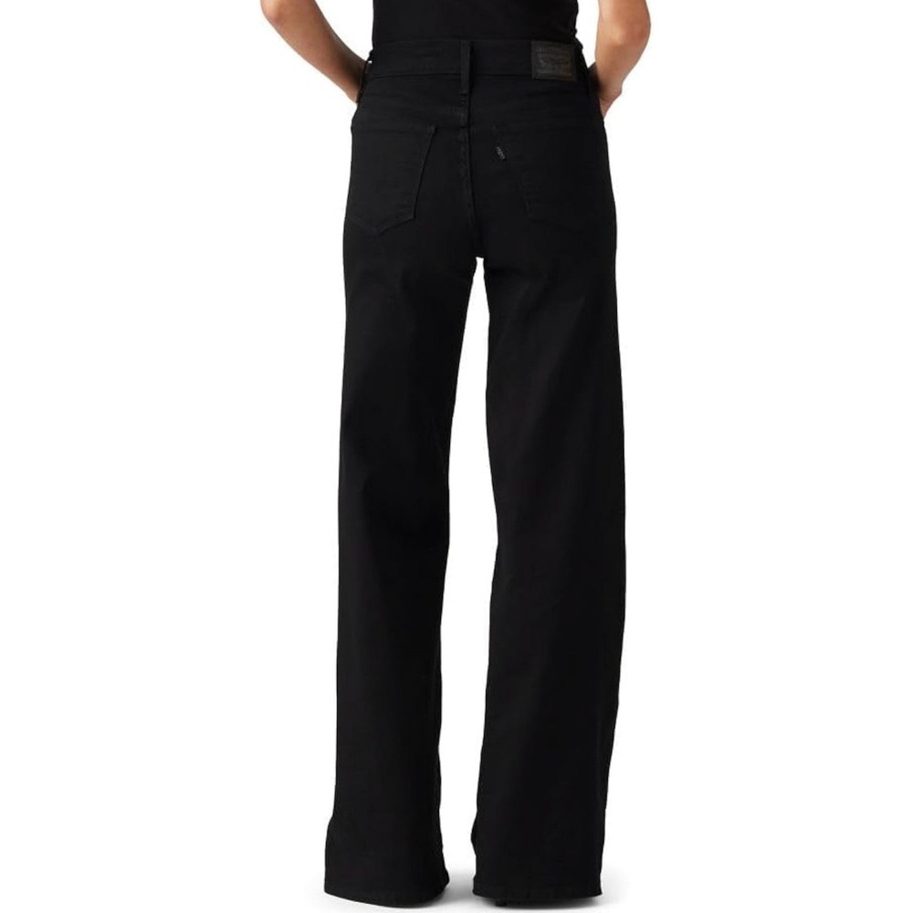NWT Levi's 318 Shaping Wide Leg Jeans Black Tummy Control Mid Rise 33x32 - Picture 2 of 9